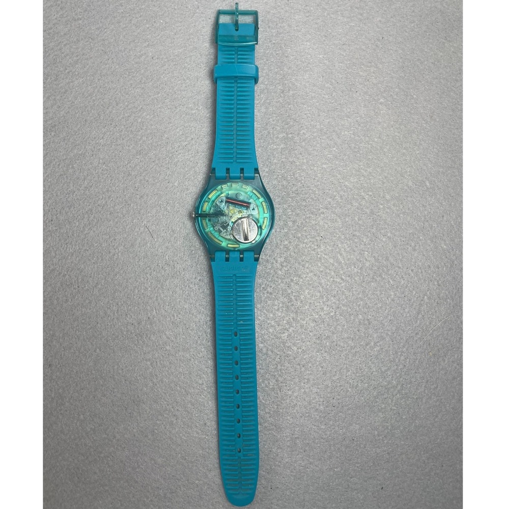 Swatch Watch Originals Teal Blue Silicone GN718 - Picture 3 of 4